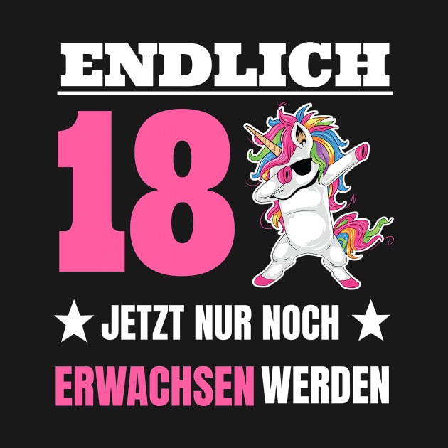 Endlich 18 Geburtstag Frauen Dabbing Einhorn by SinBle