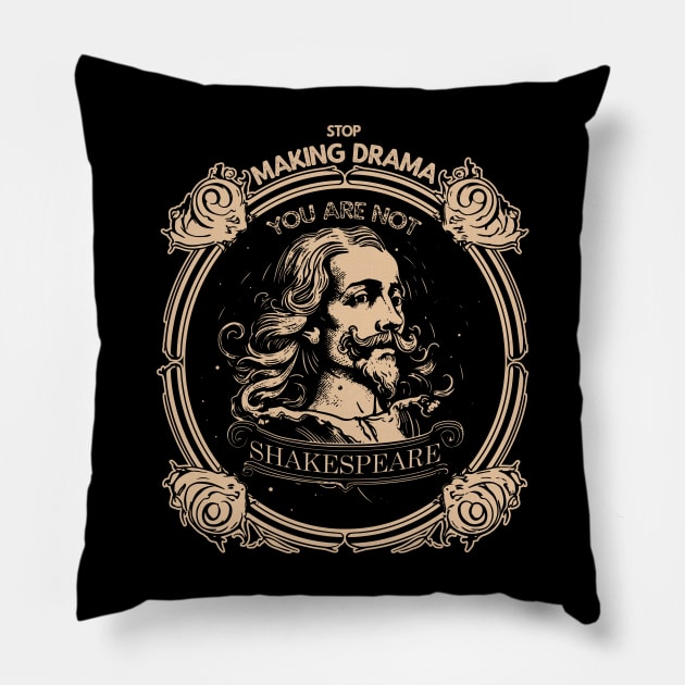 Shakespeare bookish literature poet Pillow by OutfittersAve