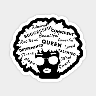 Afro Woman - Black Queen - Affirmations Magnet