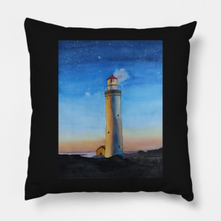 Lighthouse at Night Pillow