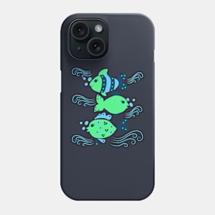 Aqua ocean animals - fish Phone Case