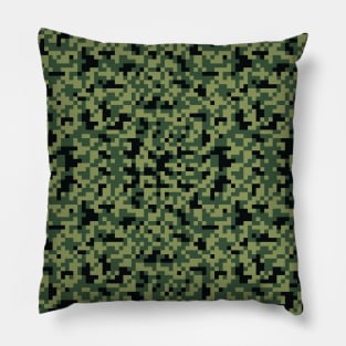 Green Black Camouflage Pattern 3, Military pattern, camo design, camping pattern Pillow