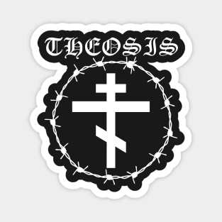 Eastern Orthodox Cross Barbed Wire Metal Hardcore Punk Theosis Pocket Magnet