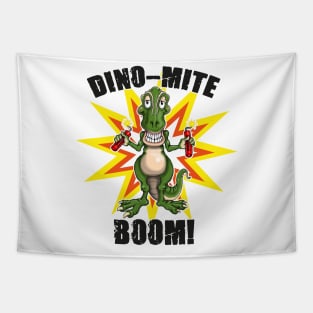 Dino Mite Funny Dino T Rex Dinosaur Tapestry