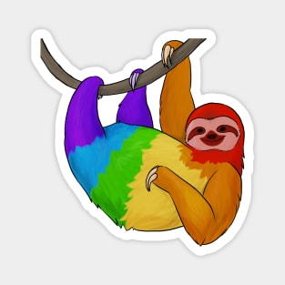 Rainbow Pride Sloth Magnet
