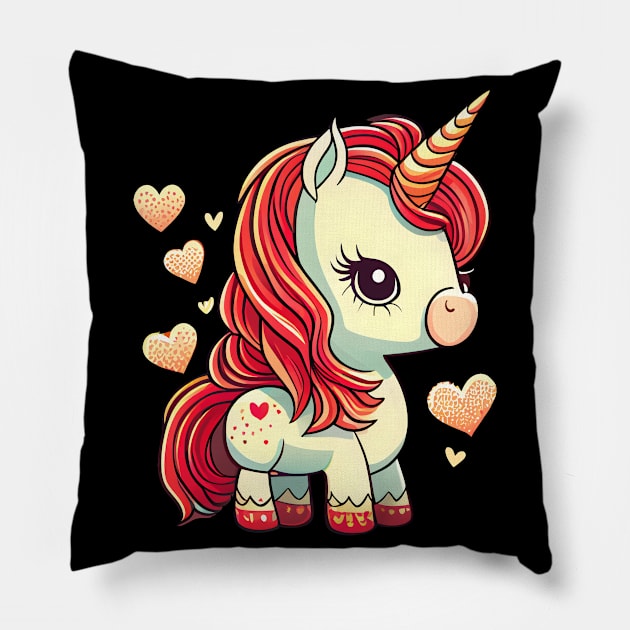 Valentines Unicorn Love Pillow by pako-valor