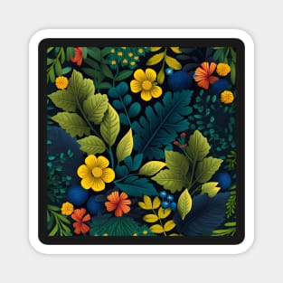 Dark Forest Floral Magnet