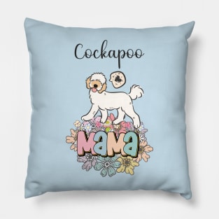 White and Apricot Cream Golden Cockapoo Mama 6 Pillow