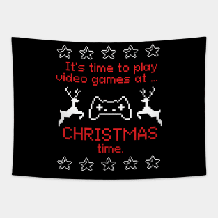 It's time to play video games at Christmas time Tapestry