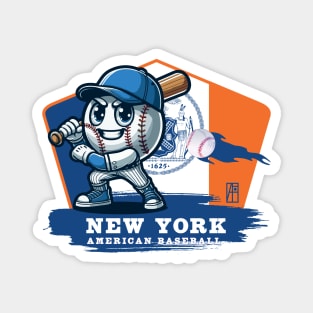 USA - American BASEBALL - New York - Baseball mascot - New York baseball Magnet
