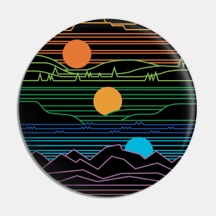 Sun and Moon Mountains Pin