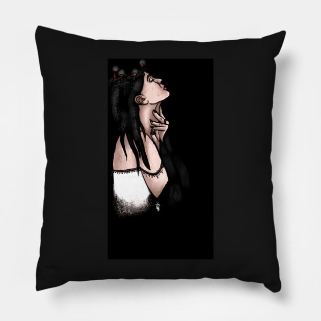 Yule Girl Pillow by parcaeart