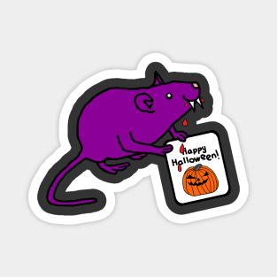 Small Vampire Rat with Halloween Horror Card Magnet