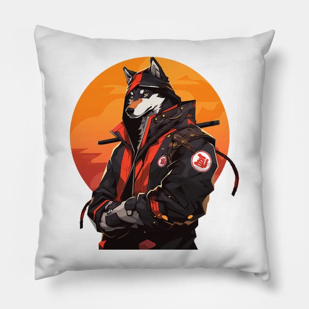 husky Pillow by piratesnow