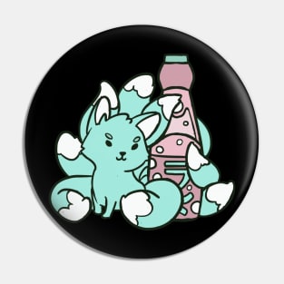 Kitsune Ramune cute yokai Pin