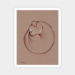 Slumber - Sleeping Cat Zen Drawing Magnet