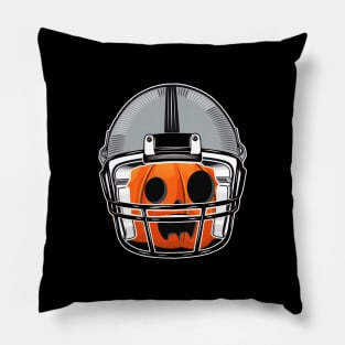 Pumpkin Wearing Football Helmet Halloween Costume Pillow
