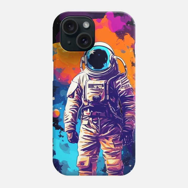 Astronaut in Space Abstract Art Phone Case by Art-Jiyuu