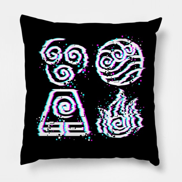 Glitch Bending Icons Pillow by Silentrebel