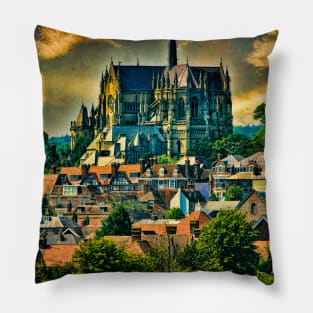 The Cathedral at Arundel with Surrounding Village Pillow