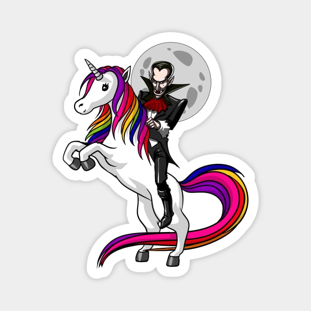 Vampire Riding Unicorn Magnet by underheaven