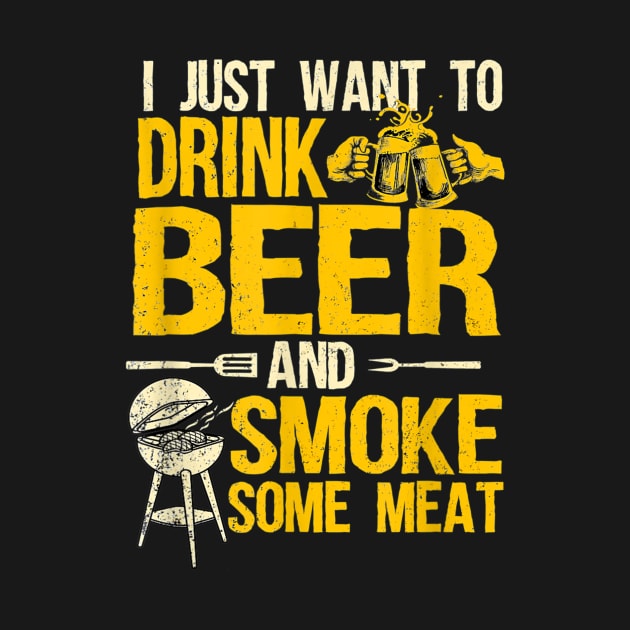 Barbecue Smoking Pitmaster Design Drink Beer Smoke Meat BBQ by nellieuyangela