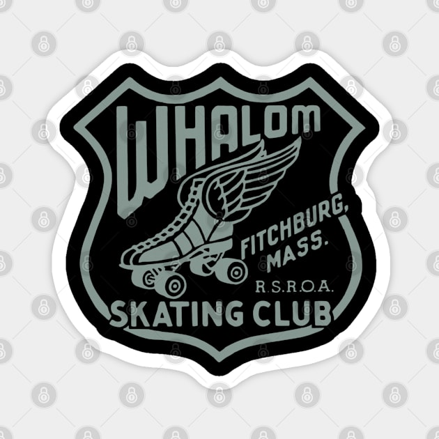 Vintage Roller Skating Fitchburg Massachusetts Magnet by Timeless Chaos