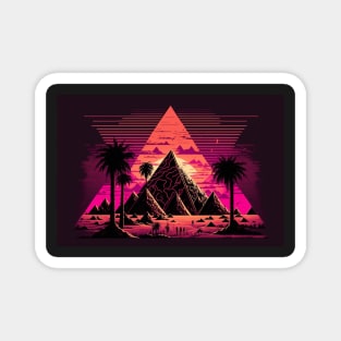 Synthwave Retrowave Aesthetic Pyramid Magnet