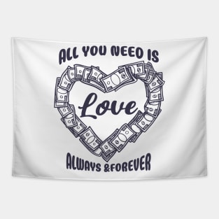 all you need is love always & forever Tapestry