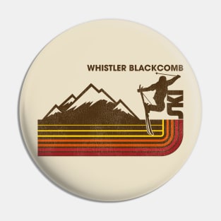 Retro 70s Stripe Ski Whistler Blackcomb Pin