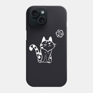 Funny Cat with D20 Dice Tabletop RPG Phone Case