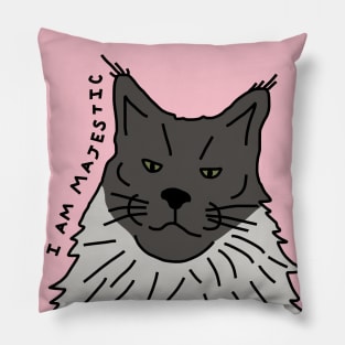 Majestic Animals Grey Maine Coon Cat Pillow