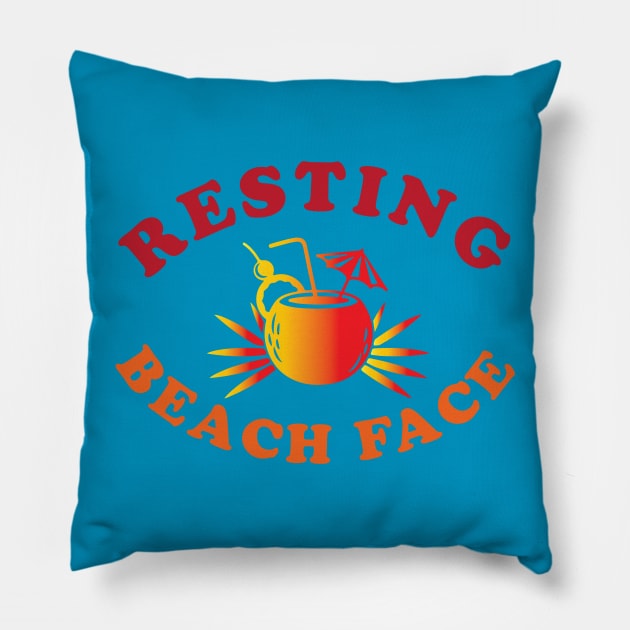 Resting Beach Face Pillow by Mobykat