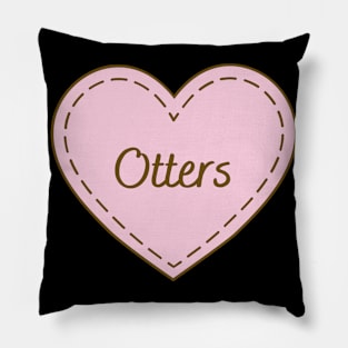 I Love Otters Simple Heart Design Pillow