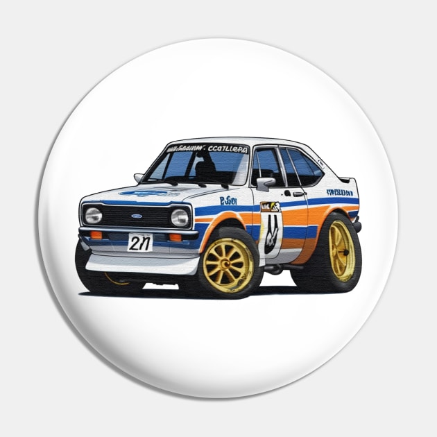 cartoon drawings of Ford Escort MK2 rally car Pin by JnS Merch Store