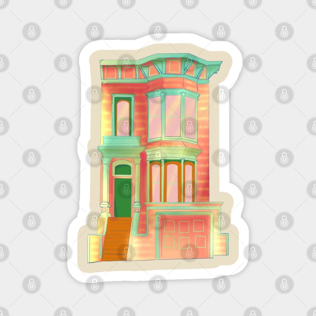 candy colored san francisco home Magnet by goblinbabe