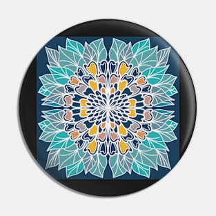 Symmetrical Colorful Flower Design 2 Pin