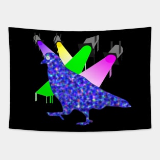 Pigeons Playing Ping Pong Moon Eyes Tapestry