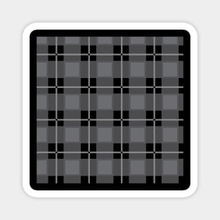 Gray and Black Flannel-Plaid Pattern Magnet