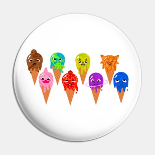 Dinosaur Solar System Ice cream Cones Pin