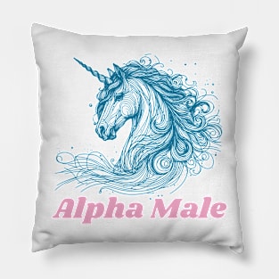 alpha male, space unicorn, gay unicorn, flying unicorn, mythical unicorn, pegasus, cosmic pegasus Pillow