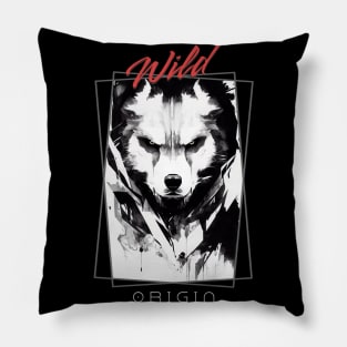 Wolf Wild Nature Free Spirit Art Brush Painting Pillow