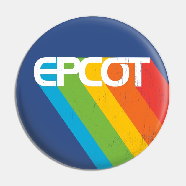 EPCOT vintage style retro rainbow fan art by Kelly Design Company Pin by KellyDesignCompany