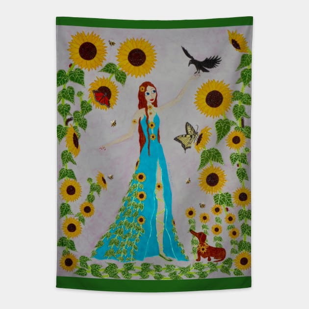 Sumptuous Sunflowers Tapestry by DebiCady