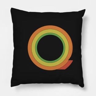 Retro Rainbow 'Q' Sticker Pillow