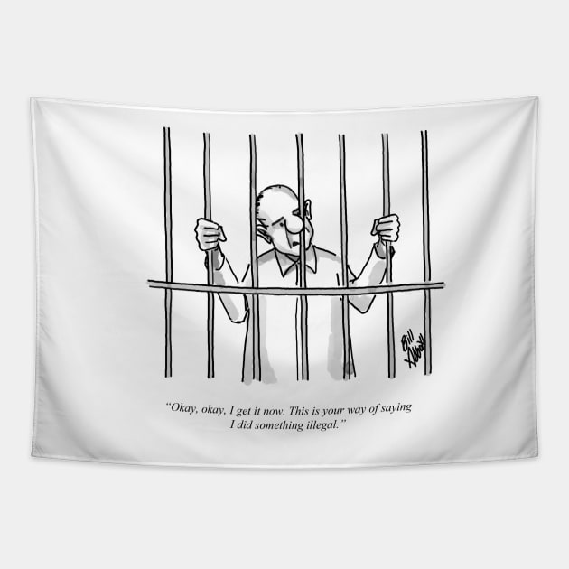 Classic Jail Cartoon Tapestry by abbottcartoons