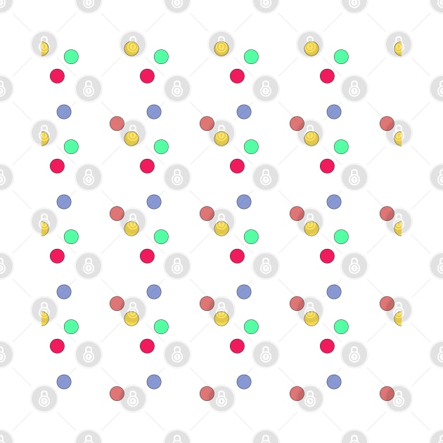 Colored peas on a white background, polka dot. by grafinya