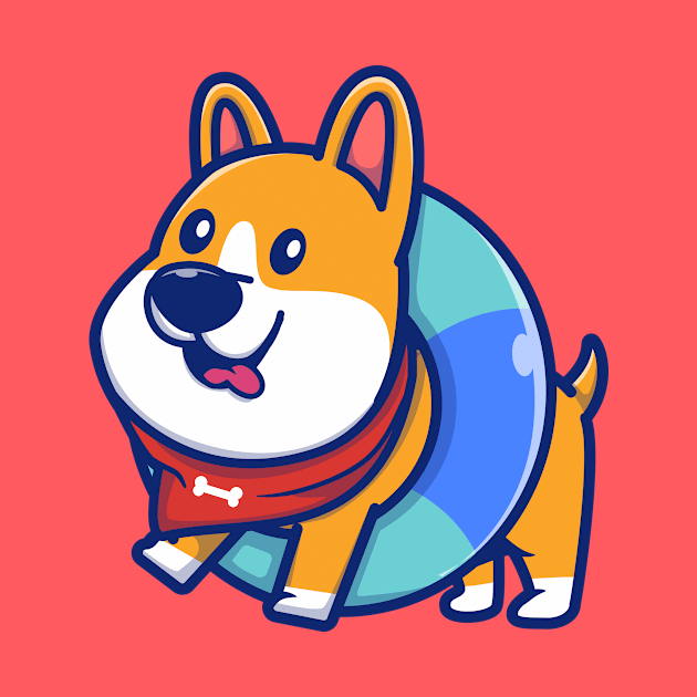 Cute Corgi With Swim Ring by Catalyst Labs