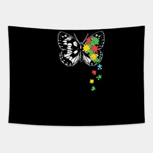 Autism Awareness Hoodie Butterfly Puzzle Gift Tapestry