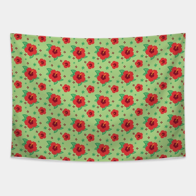 Hibiscus Garden Tapestry by aglomeradesign